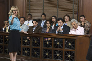 A lawyer in New Jersey speaks with the jury.